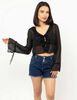 Blusa Transparente Manga Campana Mujer Fiorucci