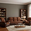 Juego de Living Reclinable Daniels Thompson Sof&aacute; 3 Cuerpos + 2 Bergere Caf&eacute;