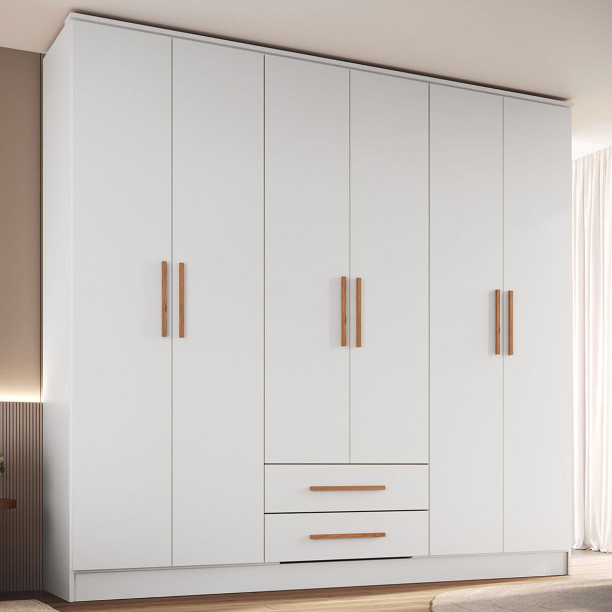 Closet Vekkahome Americano 6 Puertas 2 Cajones Blanco