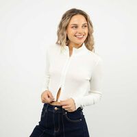 Poleron Crop Mujer Icono Blanco, Cafe, Negro, Rosado