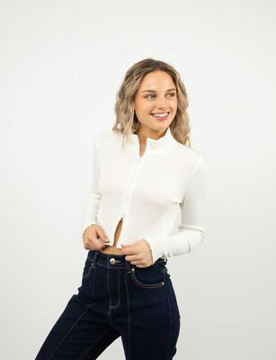 Imagen 1 del producto Poleron Crop Mujer Icono Blanco, Cafe, Negro, Rosado