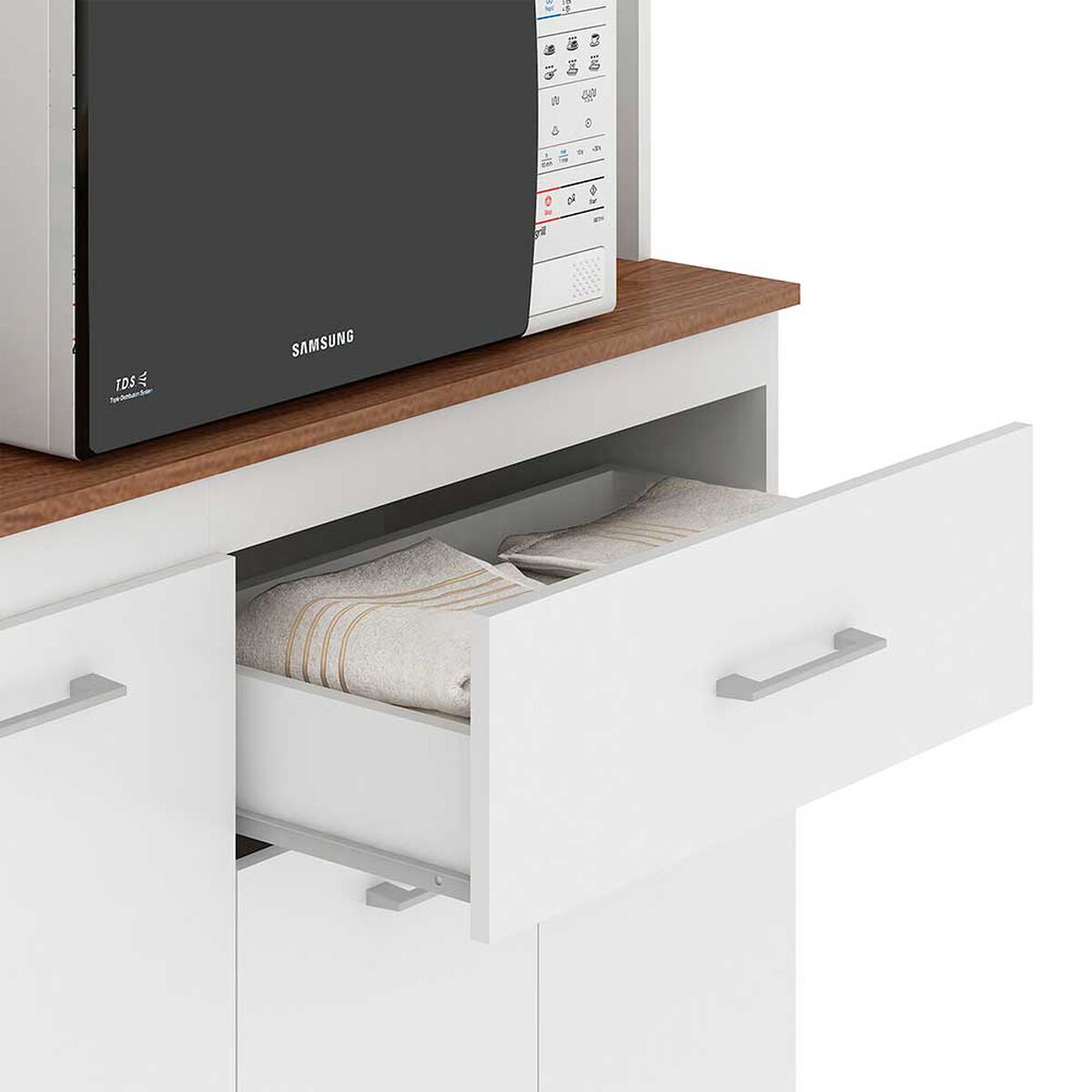 Mueble de Cocina Vekkahome White 1 Caj&oacute;n 12 Puertas Caf&eacute;