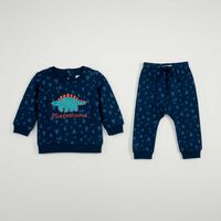 Conjunto Poleron+Buzo Bebo Chess Baby Azul