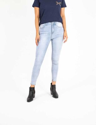 Imagen 1 del producto Jeans Skinny Mujer Zibel Celeste, Crudo, Denim, Gris, Negro