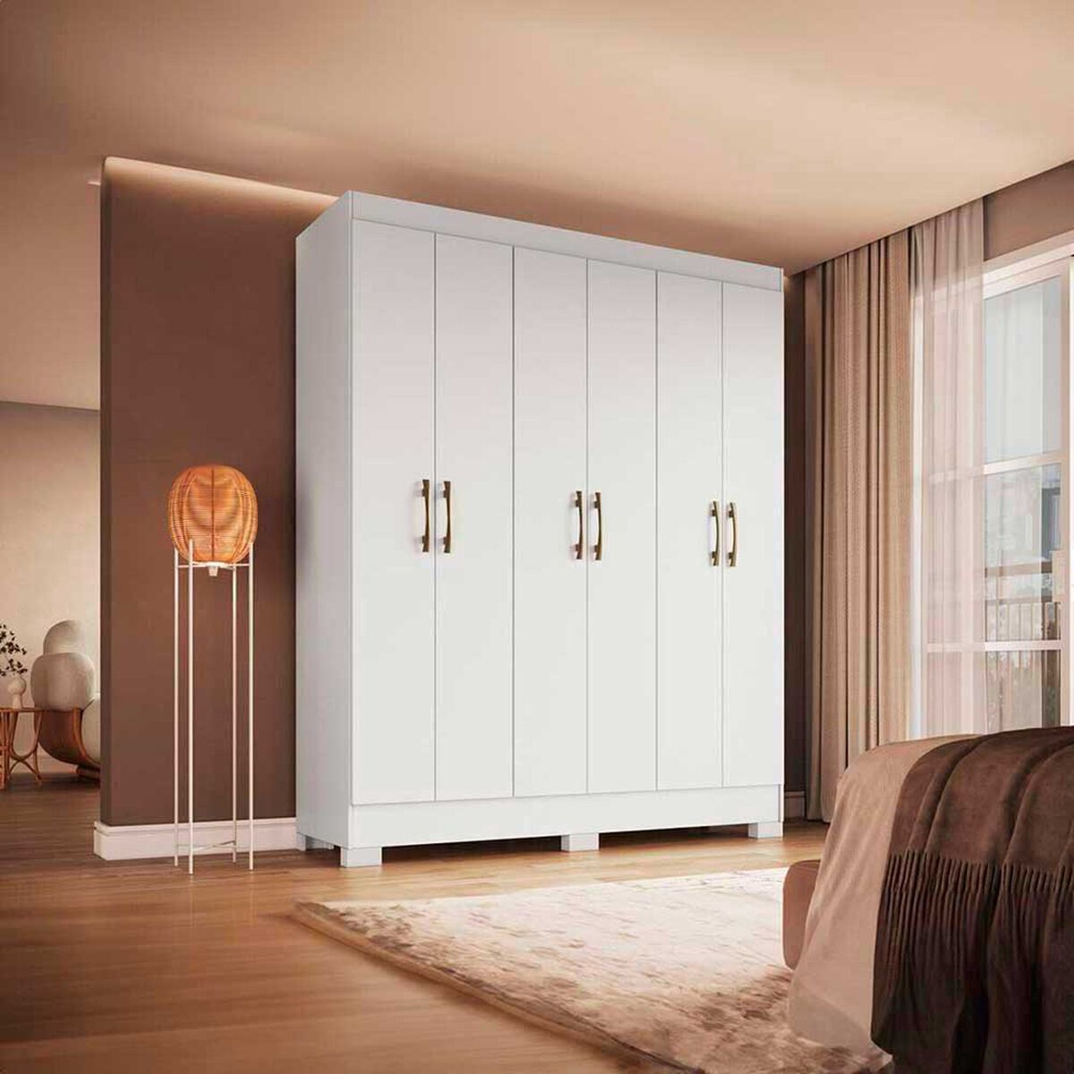 Cl&oacute;set Vekkahome Roma 6 Puertas 1 Caj&oacute;n Blanco