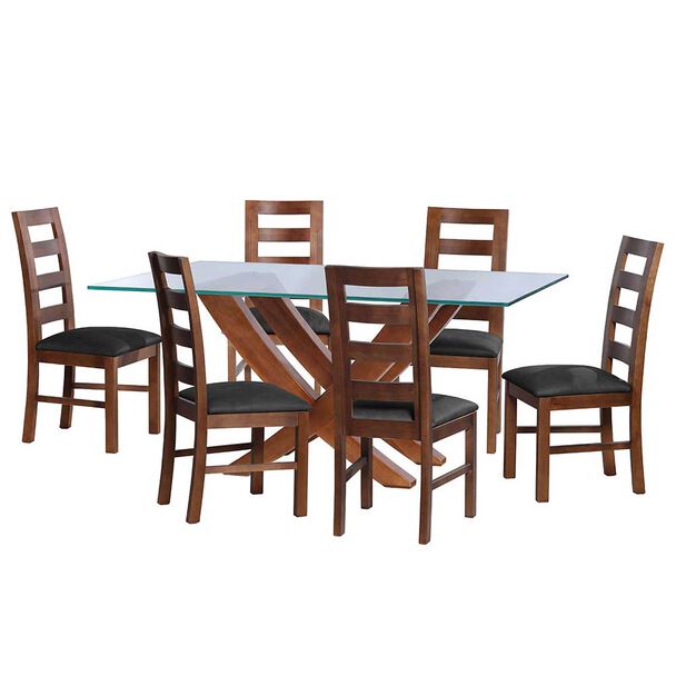 Juego de Comedor Latam Home Alicante 6 Sillas Negro