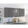 Mueble de Cocina TuHome 1,50 Vidrio 6 Puertas Miel Plomo