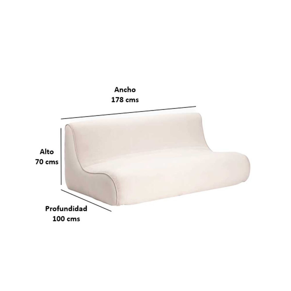 Sof&aacute; Bodevir Komodo Felpa 3 Cuerpos Azul Rey&nbsp;