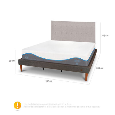 Imagen 2 del producto Cama Europea CIC King Alaska + Respaldo