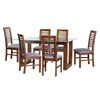 Juego de Comedor Latam Home Pamplona Girona 6 Sillas Cuero Negro