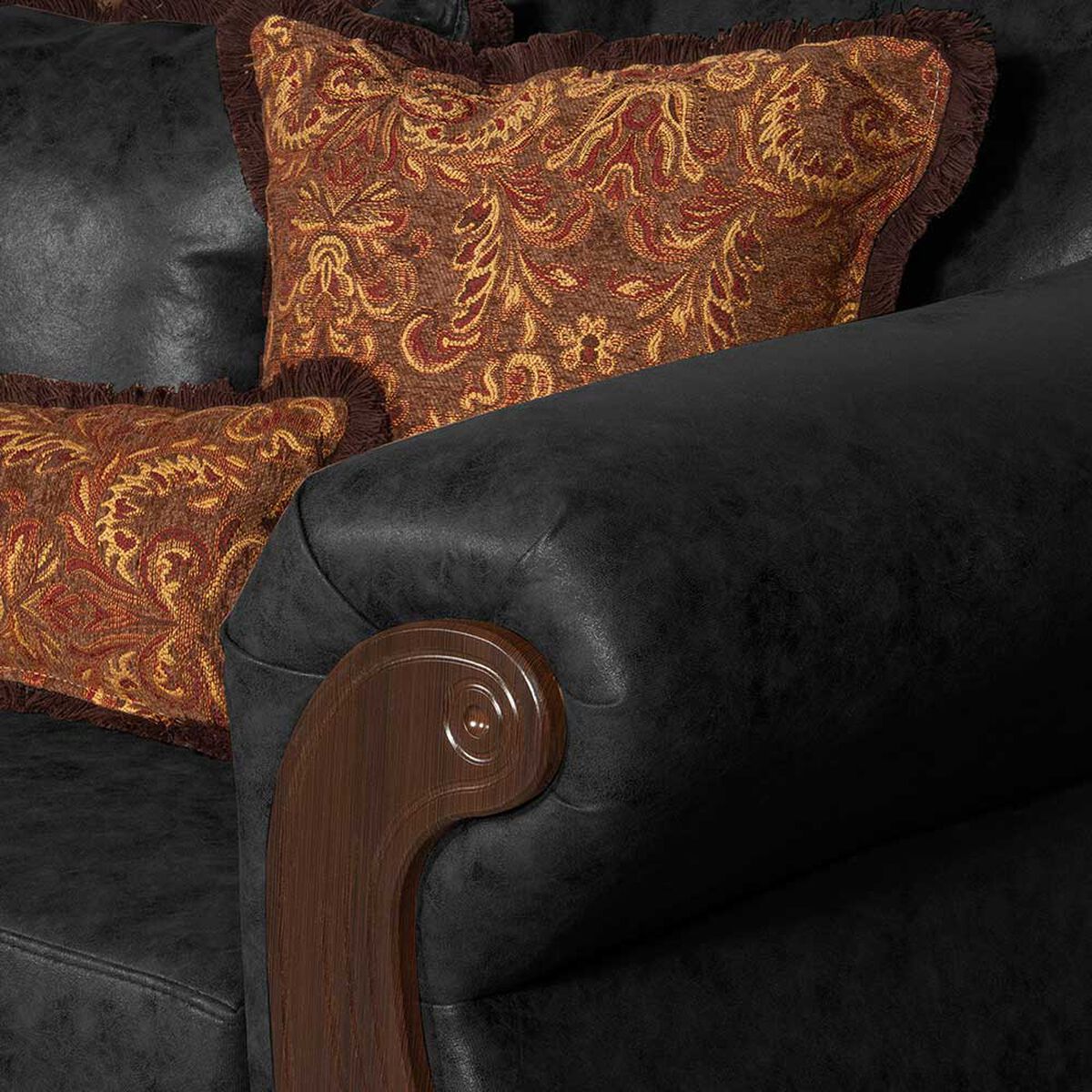 Juego de Living Black Factory Estambul 5 Cuerpos Negro