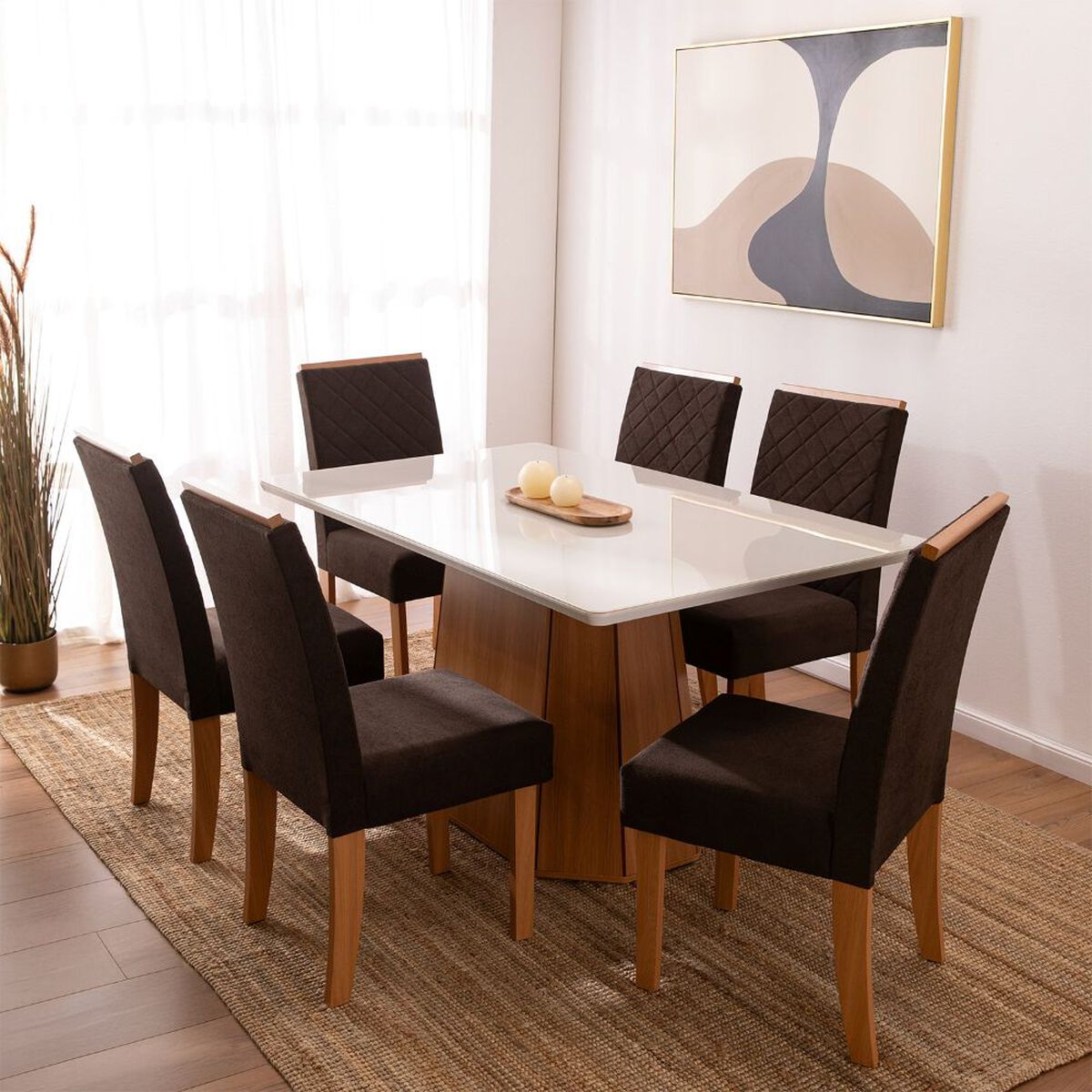 Juego de Comedor Roca Ribeira 6 Sillas Chocolate