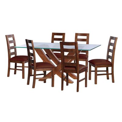 Juego de Comedor Latam Home Alicante 6 Sillas Chocolate