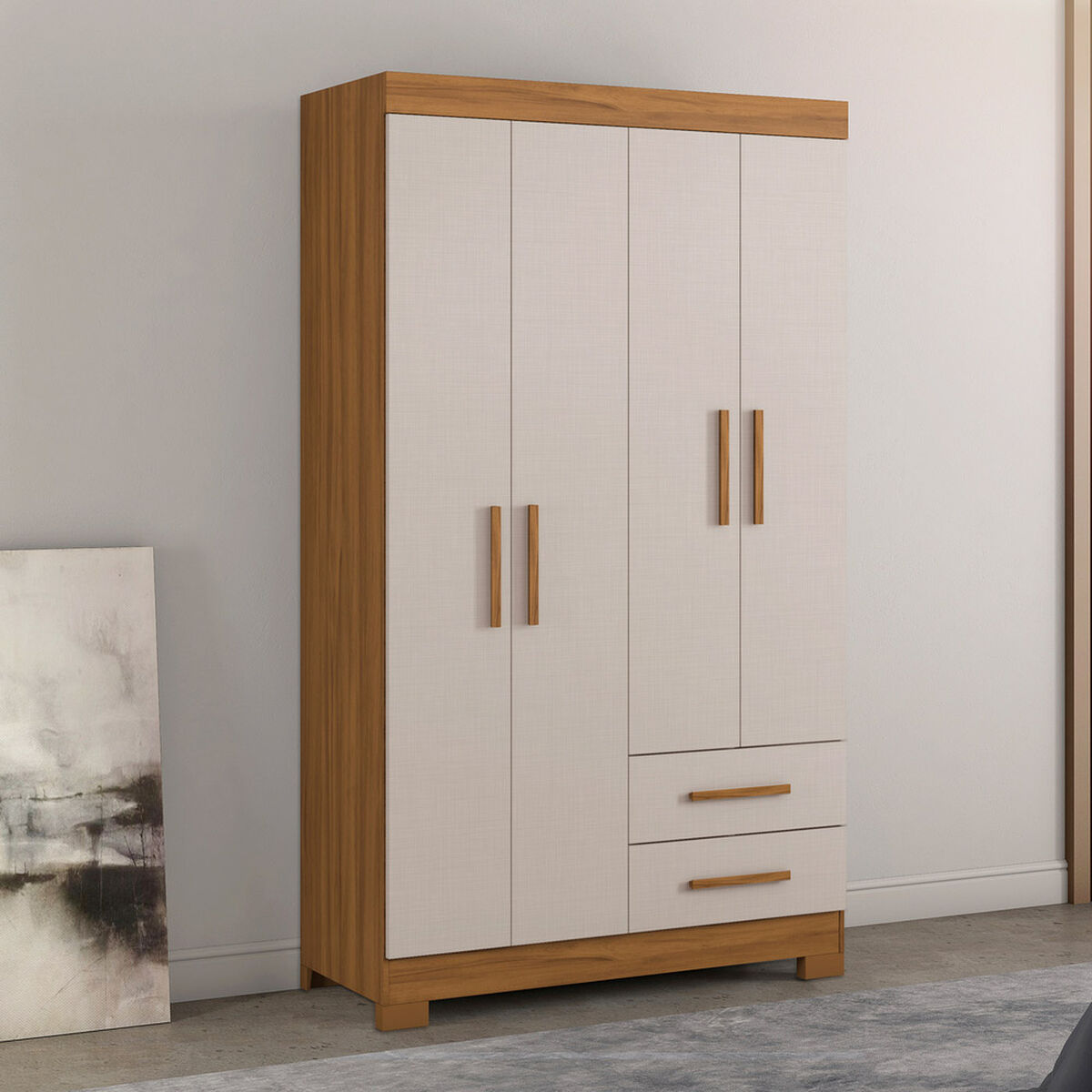 Closet Home Mobili Lucca 4 Puertas 2 Cajones Beige