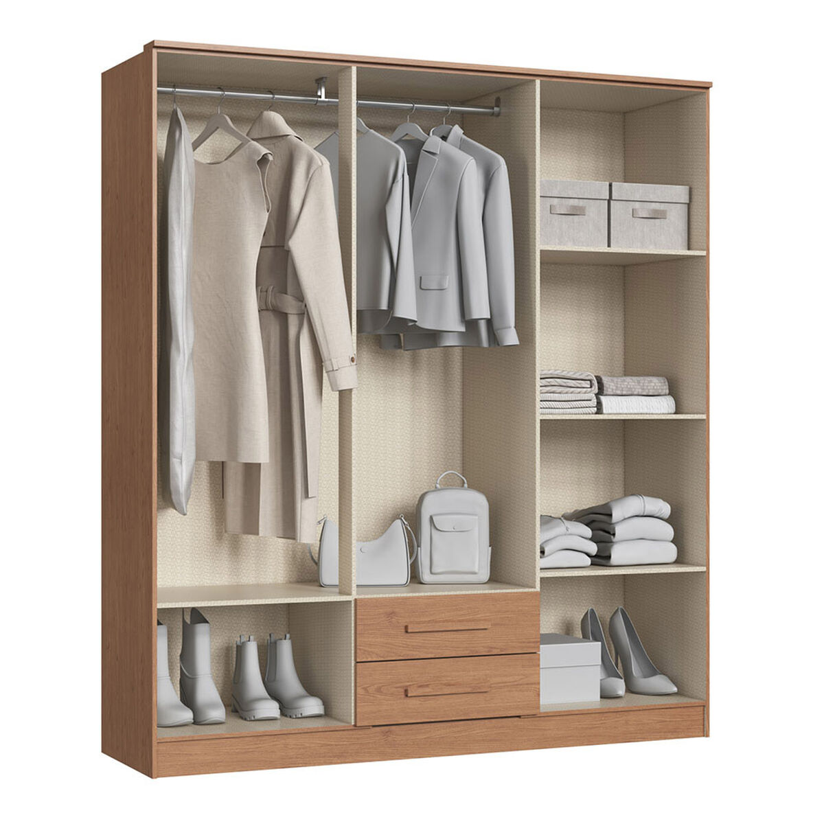 Closet Vekkahome Americano 6 Puertas 2 Cajones Caf&eacute;