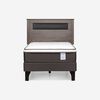 Cama Europea Rosen 1 Plaza New Style 4 Plus + Respaldo Ferrera Gris