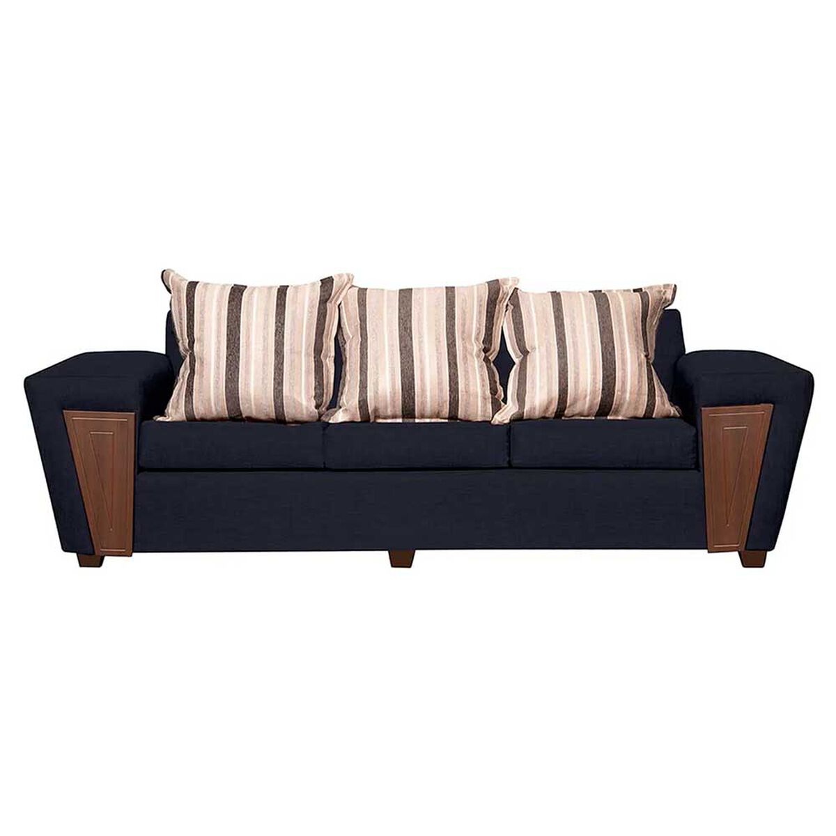 Juego de Living Ruzam Mobel Creta Sof&aacute; 3 Cuerpos + Dos Sillones 1 Cuerpo Lino Negro