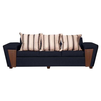 Imagen 2 del producto Juego de Living Ruzam Mobel Creta Sofá 3 Cuerpos + Dos Sillones 1 Cuerpo Lino Negro