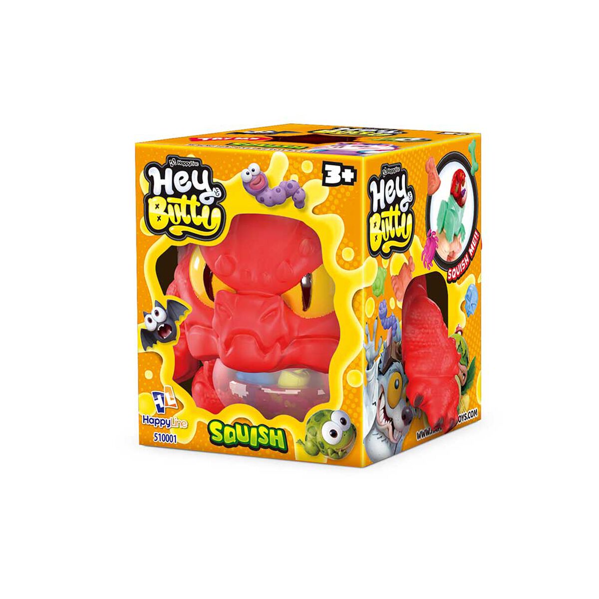 Hey Butty Monstruos Squishy Wave 2, 6 Asst Diseños Surtidos