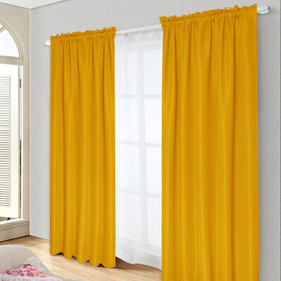 Imagen 1 del producto Combo Cortinas Doral Tabatha 220 x 140 cm Mostaza
