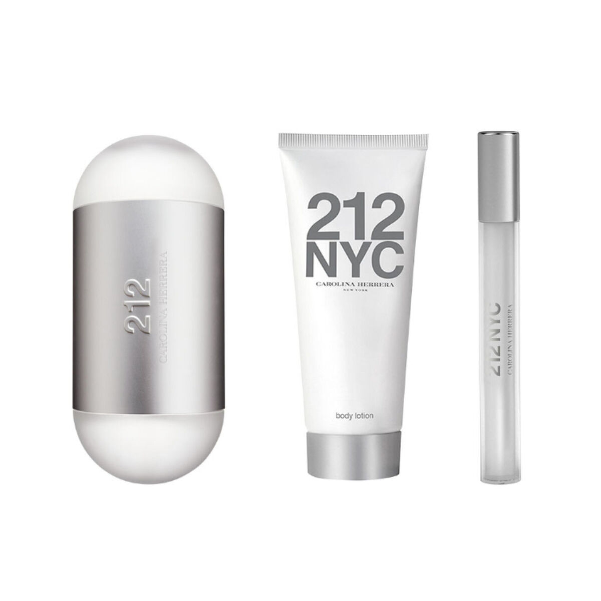 Set Perfume Mujer 212 EDT 100ML + Body Lotion 100ML+ Megaspritzer Carolina Herrera