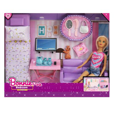 Muñeca de Moda de 11,5 Pulgadas con Juego de Dormitorio Bonnie Pink