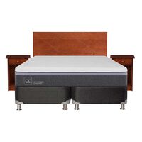 Box Spring CIC Base Dividida 2 Plazas Ortopedic Advance + Respaldo + 2 Veladores New Villarrica