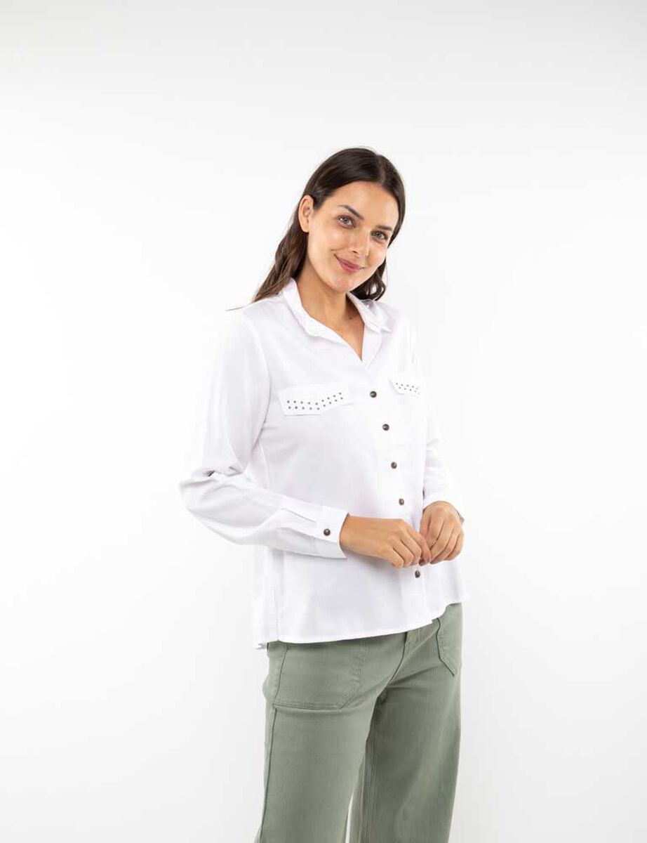 Blusa Lisa Manga Larga  Mujer Alma