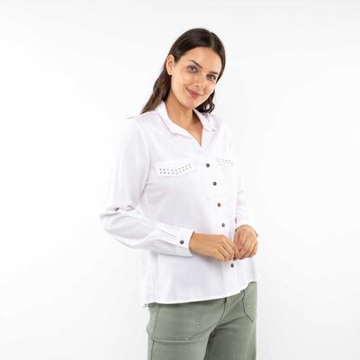 Blusa Lisa Manga Larga  Mujer Alma