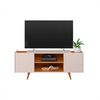 Rack TV River Altavision Hasta 55" Blanco Crema y Café