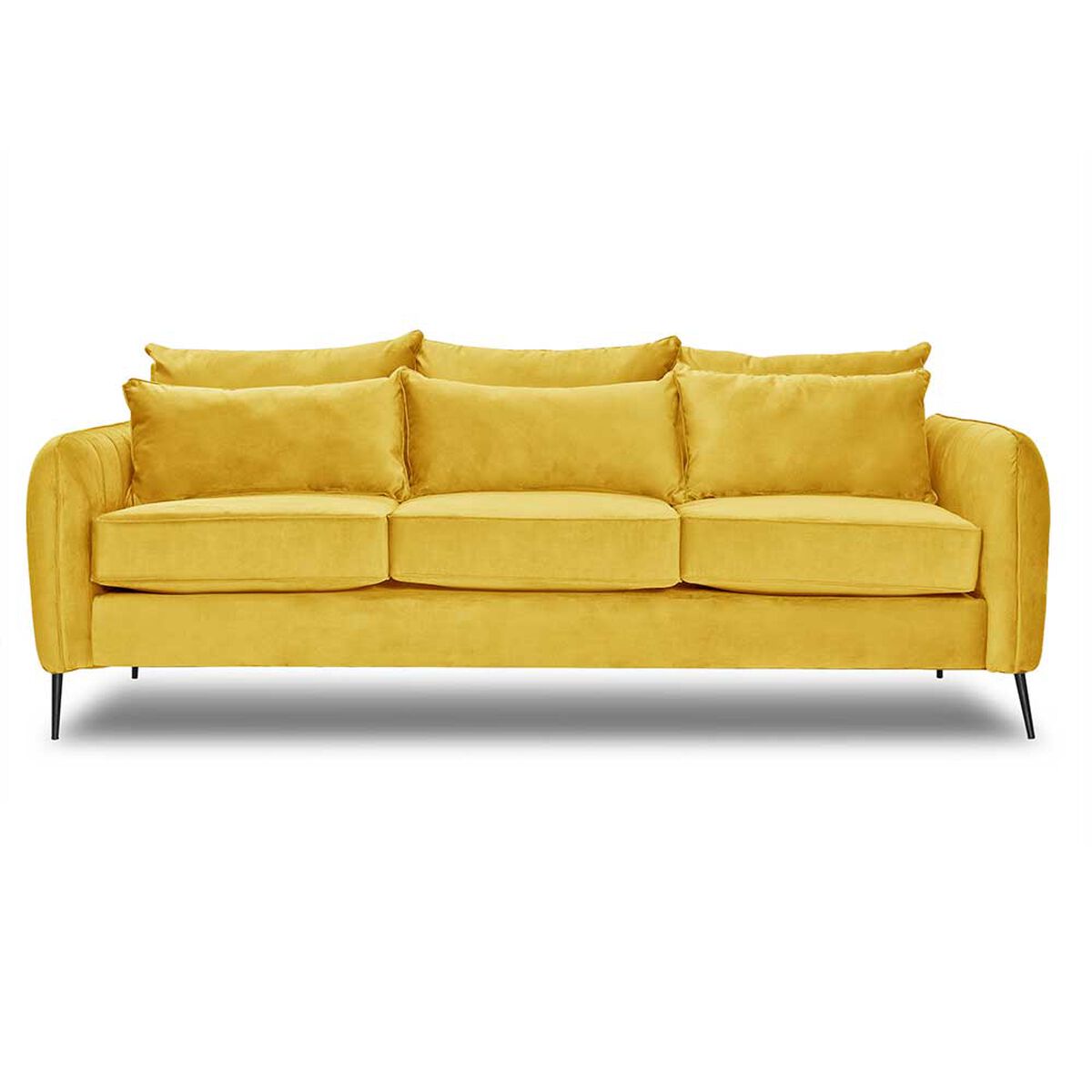 Juego de Living Innovamuebles Italia Felpa Sofá 3 Cuerpos + Sofá 2 Cuerpos Mostaza