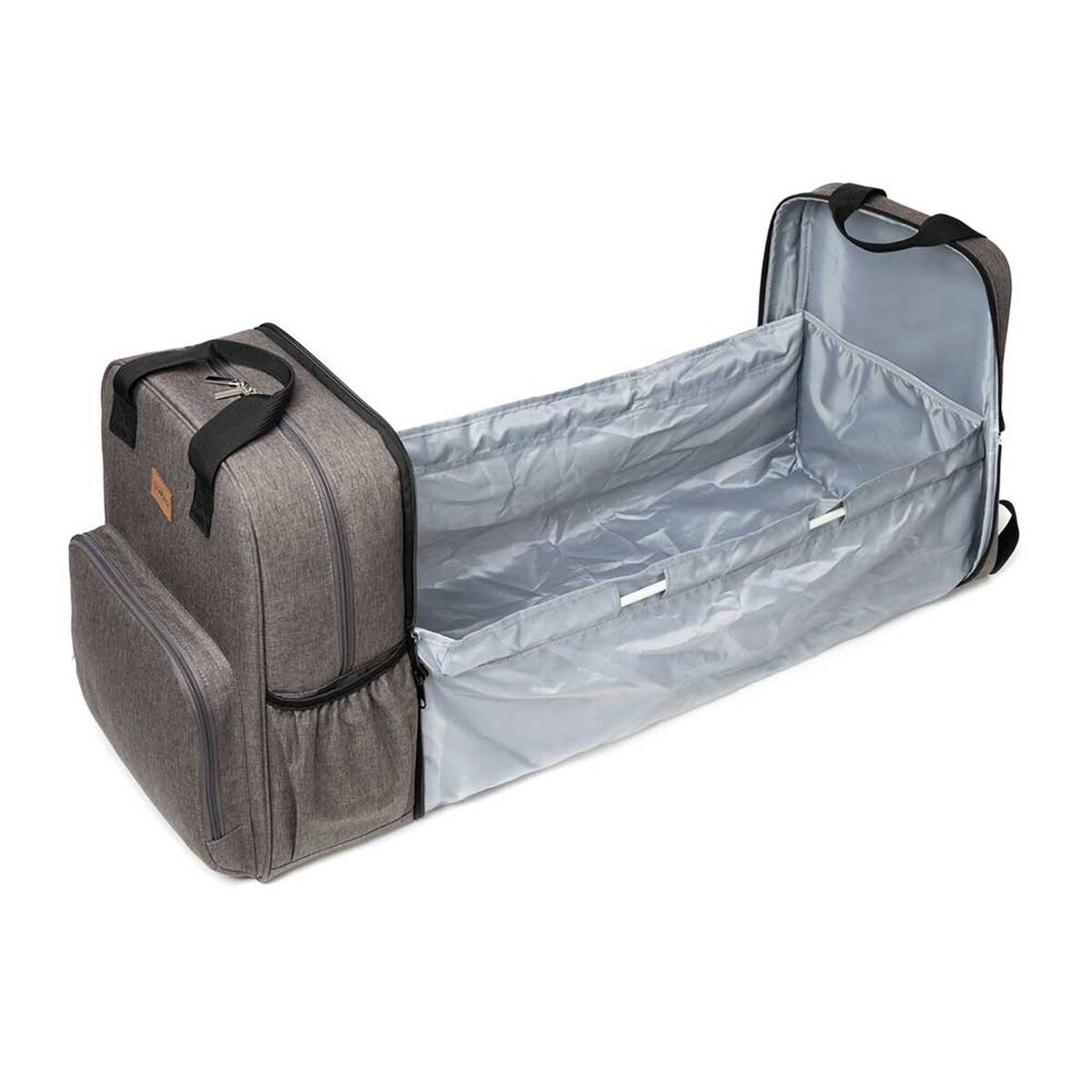 Bolso Maternal Pañalero Mudador Gris Bebesit