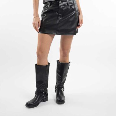 Falda Mini Ecocuero Mujer Zibel