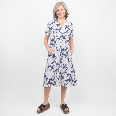 Vestido Midi Manga Corta Mujer Portman Club