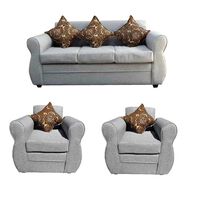 Juego de Living Almore Francia Sofá 3 Cuerpos + Dos Sillones 1 Cuerpo Gris