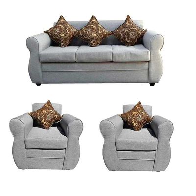 Imagen 1 del producto Juego de Living Almore Francia Sofá 3 Cuerpos + Dos Sillones 1 Cuerpo Gris