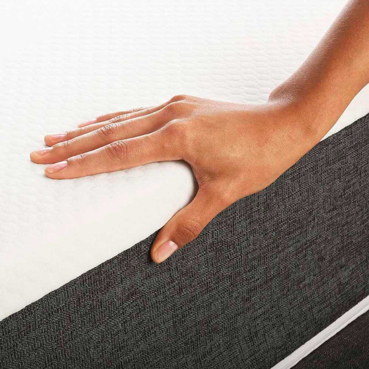 Cama Europea CIC Iron Smart 2 Plazas Ortopedic + Respaldo Black Tapizado + Fald&oacute;n