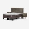 Cama Europea Rosen Base Dividida King Anna + Respaldo + 2 Veladores