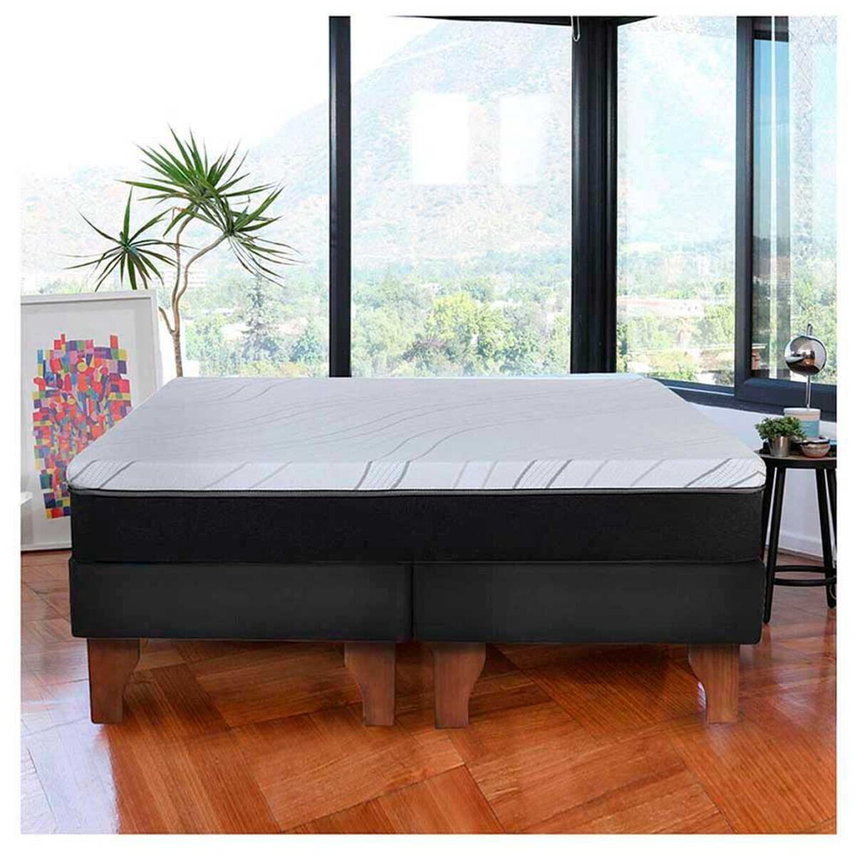 Cama Europea Latam Home 2 Plazas Zen Pro Negro