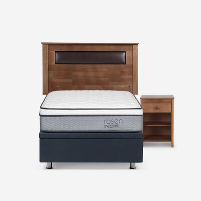 Imagen 1 del producto Boxet Rosen 1 Plaza Indie + Respaldo + Velador Ferrara