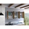 Mueble de Cocina TuHome 1,50 Vidrio 6 Puertas Blanco Miel