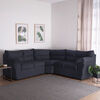 Seccional Muebles MPR Array&aacute;n 2-1-2 Cuerpos Felpa Negro