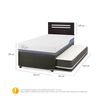 Cama Nido CIC 1,5 Plazas Excellence Plus + Respaldo Munich Negro