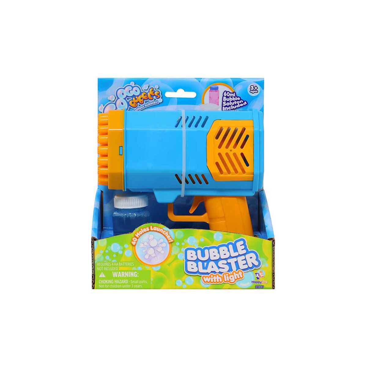Blaster de Burbujas + Solución de Burbujas 60 ML Happy Line