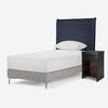 Respaldo + Velador  Rosen 1,5 Plazas Maurice Azul