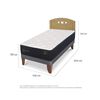 Cama Europea CIC 1,5 Plazas Premium + Respaldo Gales Mostaza