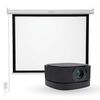 Proyector Portatil Lumix 9000lm + Telón Electrico 80" LEVO