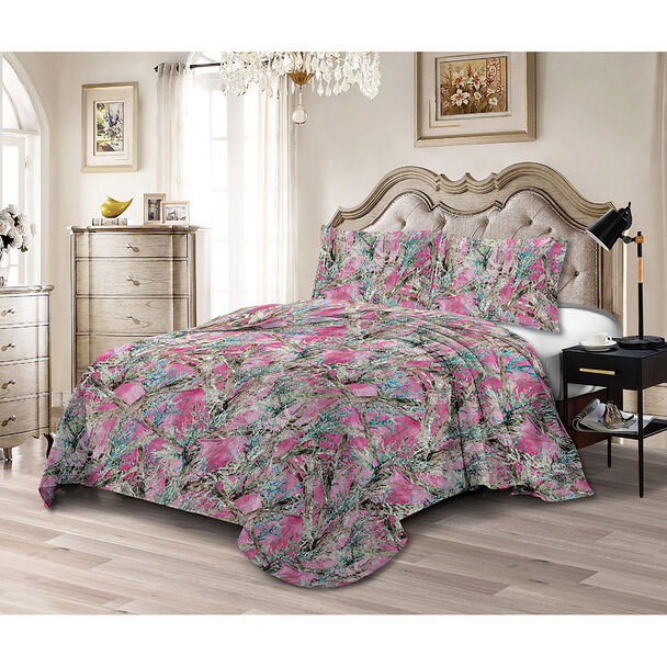 Quilt Estampado Fiora 2 Plazas Illusions