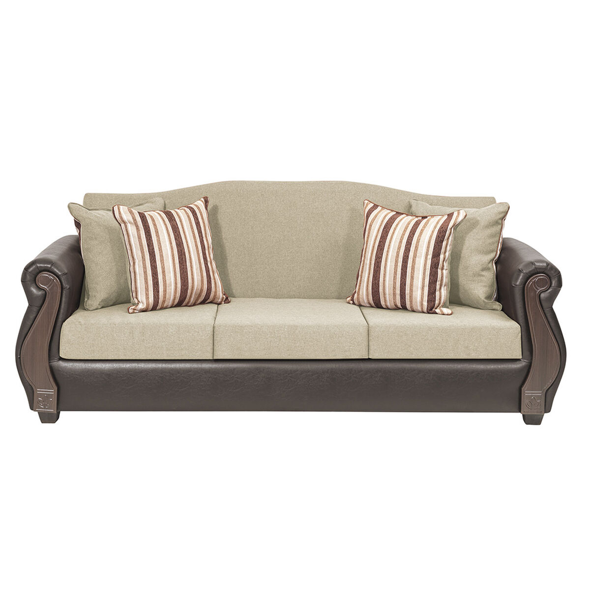 Juego de Living Innovamuebles New Bugambilia Sofá 3 Cuerpos + Dos Sillones 1 Cuerpo Beige