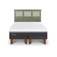Cama Europea CIC Base Dividida 2 Plazas Ortopedic Advance + Respaldo Torino Olivo